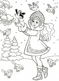 Раскраска для детей «Снегурочка»