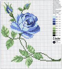 Схема вышивки крестом «Голубая роза»
