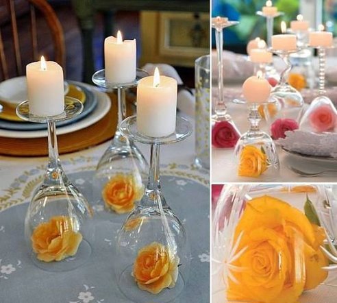 Идея сервировки стола розами на День святого Валентина