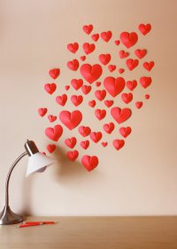 Объемные сердечки из бумаги на День святого Валентина