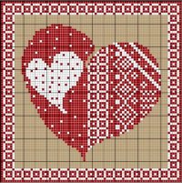 Схема вышивки сердечка на День святого Валентина