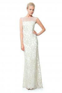 Белое платье от Tadashi Shoji: Sheer Illusion Lace Gown