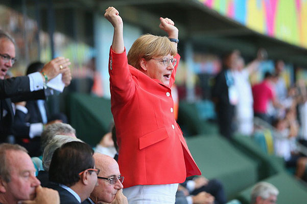Ангела Меркель - самая активная болельщица сборной Германии