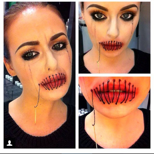 Очень страшный макияж для Хэллоуина