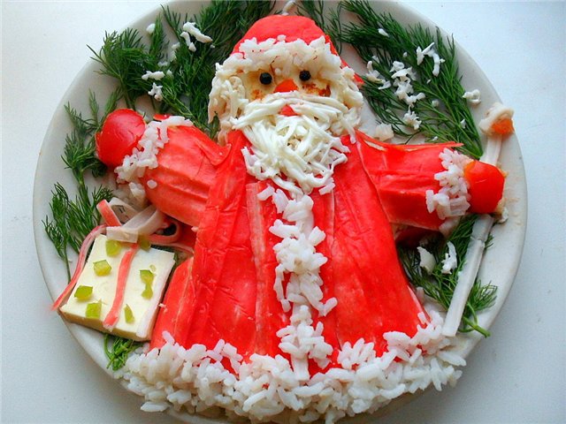 Новогодний салат «Дед Мороз»