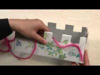 Как вязать шарф на коробке без спиц