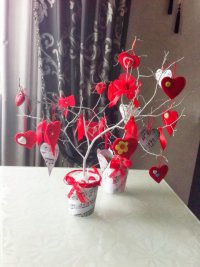 Идея на День святого Валентина: дерево с валентинками
