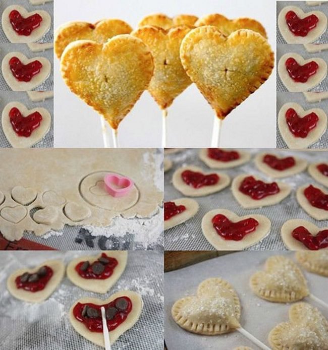 Пирожки-сердечки на палочек ко Дню святого Валентина