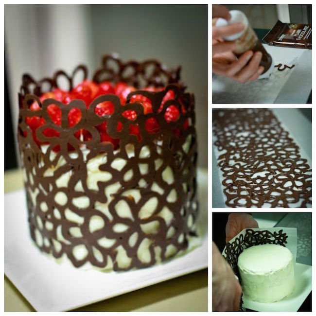 Как украсить торт шоколадными цветами